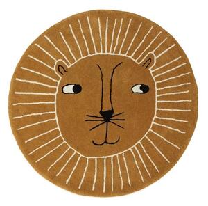 Covor pentru copii maro din amestesc de lână ø95 cm Lion – OYOY Mini