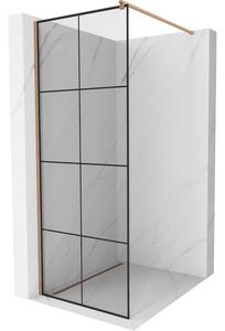 Mexen Kioto, paravan de duș walk-in 70 x 200 cm, sticlă transparentă 8 mm model negru, profil cupru mat, 800-070-101-65-77
