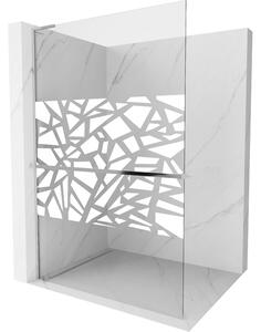 Mexen Kioto+ L, cabină de duș cu poliță și cuier 70 x 200 cm, sticlă transparentă model alb de 8 mm, profil cromat, 800-070-123-01-85