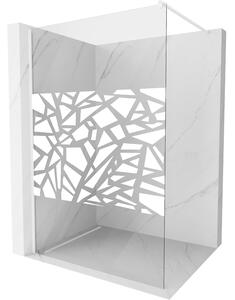 Mexen Kioto, Masa de dus Walk-In 110 x 200 cm, 8 mm sticla transparenta/alb, profil alb, 800-110-101-20-85