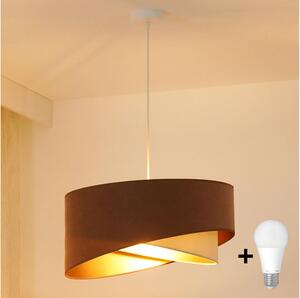 Lustră LED pe cablu Brilagi LYRA 1xE27/15W/230V maro/crem/auriu
