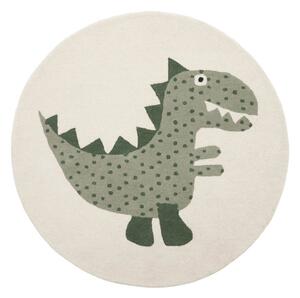 Covor pentru copii verde țesut manual din amestesc de lână ø120 cm Theo DIno – OYOY Mini