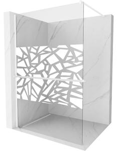 Mexen Kioto+, Paravan de duș walk-in cu poliță și cuier 70 x 200 cm, sticlă transparentă 8 mm model alb, profil alb, 800-070-121-20-85