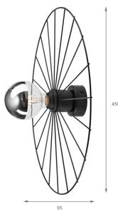 Aplică MONTANA 1xE27/15W/230V d. 45 cm negru