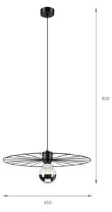 Lustră pe cablu MONTANA 1xE27/15W/230V d. 45 cm negru
