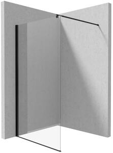 Deante Kerria Plus perete cabină de duș walk-in 110 cm negru mat/sticla transparentă KTS_N31P