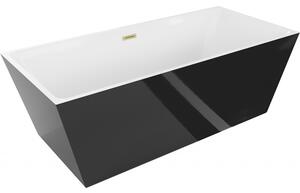 Mexen Lita, cadă de sine stătătoare 170 x 75 cm, alb-negru, preaplin auriu mat, 52121707575-55