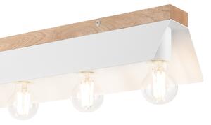 Plafonieră ESME 5xE27/15W/230V alb/stejar