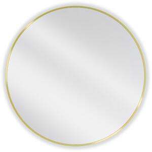 Mexen Loft, oglinda baie rotunda 80 cm, culoare rama auriu lucios, 9850-080-080-000-50