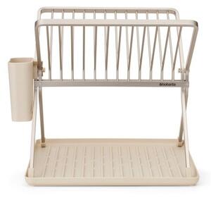 Scurgător de vase bej cu două nivele din metal 37x33 cm – Brabantia