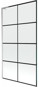 Mexen Next L, paravan de baie cu 1 aripă 100 x 150 cm, model sticlă transparentă de 6 mm negru, profil cromat, 895-100-000-03-77-01