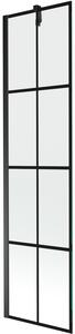 Mexen Next, paravan de baie 1 aripă 50 x 150 cm, aripă fixă, sticlă transparentă de 6 mm cu model negru, profil negru, 895-050-000-00-77-70