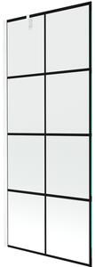 Mexen Next, paravan de baie 1 aripă 80 x 150 cm, aripă fixă, sticlă transparentă de 6 mm cu model negru, profil alb, 895-080-000-00-77-20