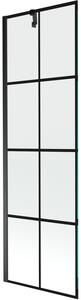 Mexen Next, paravan de baie 1 aripă 60 x 150 cm, aripă fixă, sticlă transparentă de 6 mm cu model negru, profil negru, 895-060-000-00-77-70