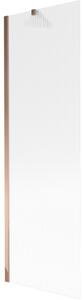 Mexen Next, paravan de baie 1 aripă 60 x 150 cm, aripă fixă, sticlă 6 mm cu dungi, profil auriu roz, 895-060-000-00-09-60