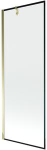 Mexen Next, paravan de baie 1 aripă 70 x 150 cm, aripă fixă, sticlă transparentă de 6 mm cu model negru, profil auriu, 895-070-000-00-70-50