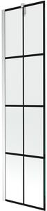 Mexen Next, paravan de baie 1 aripă 50 x 150 cm, aripă fixă, sticlă transparentă de 6 mm cu model negru, profil cromat, 895-050-000-00-77-01