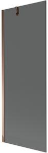 Mexen Next, paravan de baie 1 aripă 70 x 150 cm, aripă fixă, sticlă gri 6 mm, profil auriu roz, 895-070-000-00-40-60