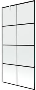 Mexen Next, paravan de baie 1 aripă 90 x 150 cm, aripă fixă, sticlă transparentă de 6 mm cu model negru, profil alb, 895-090-000-00-77-20