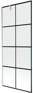 Mexen Next, paravan de baie 1 aripă 80 x 150 cm, aripă fixă, sticlă transparentă de 6 mm cu model negru, profil cromat, 895-080-000-00-77-01