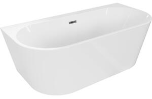Mexen Oval+, cadă de sine stătătoare pe perete 170 x 80 cm, alb lucios, grafit mat, 52681708000-95