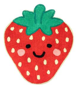 Covor pentru copii roșu din bumbac 60x52 cm Strawberry – Sass & Belle