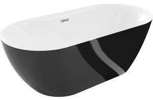 Mexen Roxy, cadă de sine stătătoare 170 x 80 cm, alb-negru, preaplin cromat, 51201708075-01