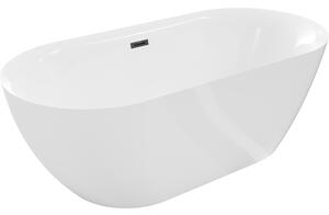 Mexen Roxy, cadă de sine stătătoare 170 x 80 cm, alb, preaplin negru mat, 51201708000-70