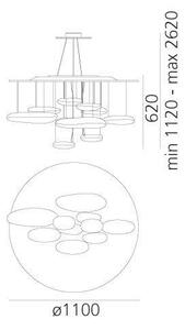 Lustră LED dimabilă pe cablu Artemide 1367110A MERCURY LED/58W/230V 3000K