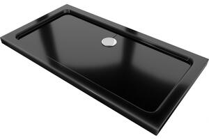 Mexen Slim, cadă de duș dreptunghiulară 120x70x5 cm, negru, sifon cromat, 40707012