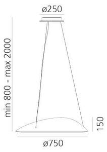 Lustră LED dimabilă pe cablu Artemide 1401010APP AMELUNA LED/41W/230V 3000K