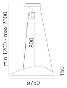 Lustră LED RGBW dimabilă pe cablu Artemide 1402010APP AMELUNA LED/45W/230V 3000K