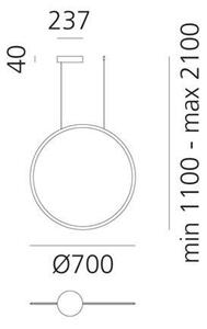 Lustră LED dimabilă pe cablu Artemide 1992010APP DISCOVERY LED/40W/230V 3000K antracit