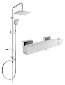 Mexen Sven, set de duș cu duș cu efect de ploaie și baterie termostatică CUBE, crom, 77200262-00