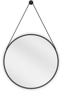 Mexen String, oglinda de baie rotunda pe banda 50 cm, culoare rama negru mat, 9854-050-050-000-70
