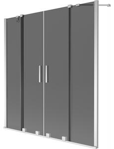 Mexen Velar Duo, paravan de baie glisant cu 2 aripi 140 x 150 cm, sticlă gri 8 mm, profil cromat, 896-140-000-42-01