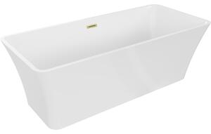Mexen Tonia, cadă de sine stătătoare 170 x 75 cm, alb, preaplin auriu mat, 52171707500-55