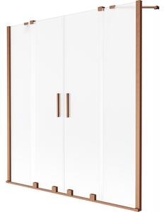 Mexen Velar Duo, paravan de baie glisant cu 2 aripi 150 x 150 cm, sticlă mată 8 mm, cupru mat, 896-150-000-32-65