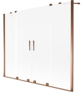 Mexen Velar Duo, paravan de baie glisant cu 2 aripi 180 x 150 cm, sticlă mată de 8 mm, aur roz, 896-180-000-32-60