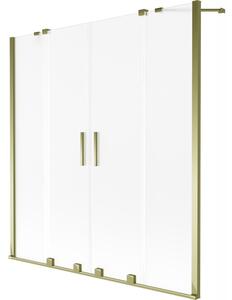 Mexen Velar Duo, paravan de baie glisant cu 2 aripi 150 x 150 cm, sticlă mată 8 mm, auriu strălucitor, 896-150-000-32-50