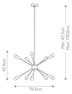 Lustră LED pe tijă Feiss FE-JAX10-BB JAX 10xG9/3W/230V auriu