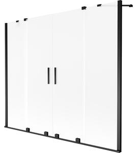 Mexen Velar Duo, paravan de baie glisant cu 2 aripi 180 x 150 cm, sticlă mată 8 mm, negru mat, 896-180-000-32-70