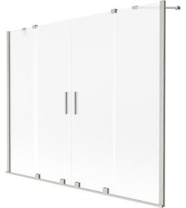 Mexen Velar Duo, paravan de baie glisant cu 2 aripi 180 x 150 cm, sticlă mată de 8 mm, oțel periat, 896-180-000-32-97
