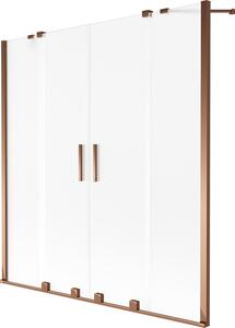 Mexen Velar Duo, paravan de baie glisant cu 2 aripi 150 x 150 cm, sticlă mată de 8 mm, aur roz, 896-150-000-32-60