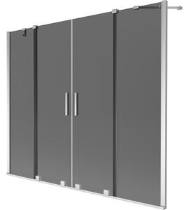Mexen Velar Duo, paravan de baie glisant cu 2 aripi 170 x 150 cm, sticlă gri 8 mm, profil cromat, 896-170-000-42-01
