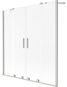 Mexen Velar Duo, paravan de baie glisant cu 2 aripi 150 x 150 cm, sticlă mată 8 mm, oțel periat, 896-150-000-32-97