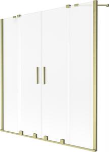 Mexen Velar Duo, paravan de baie glisant cu 2 aripi 150 x 150 cm, sticlă mată de 8 mm, auriu mat, 896-150-000-32-55