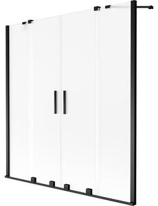 Mexen Velar Duo, paravan de baie glisant cu 2 aripi 150 x 150 cm, sticlă mată 8 mm, negru mat, 896-150-000-32-70