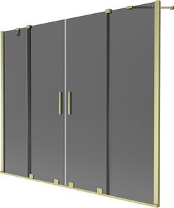 Mexen Velar Duo, paravan de baie glisant cu 2 aripi 180 x 150 cm, sticlă gri 8 mm, auriu mat, 896-180-000-42-55