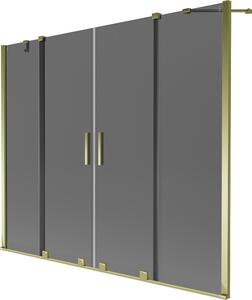 Mexen Velar Duo, paravan de baie glisant cu 2 aripi 180 x 150 cm, sticla gri 8 mm, auriu lucios, 896-180-000-42-50